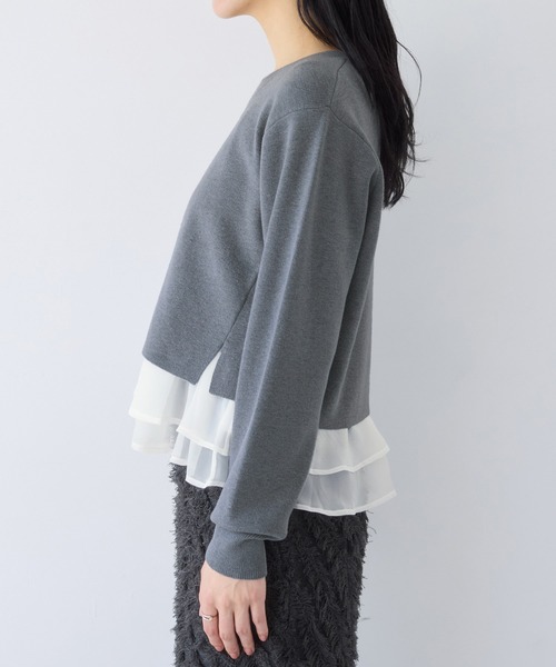 VIS（ビス） ニット セーター ペプラムオーガンジードッキングニット