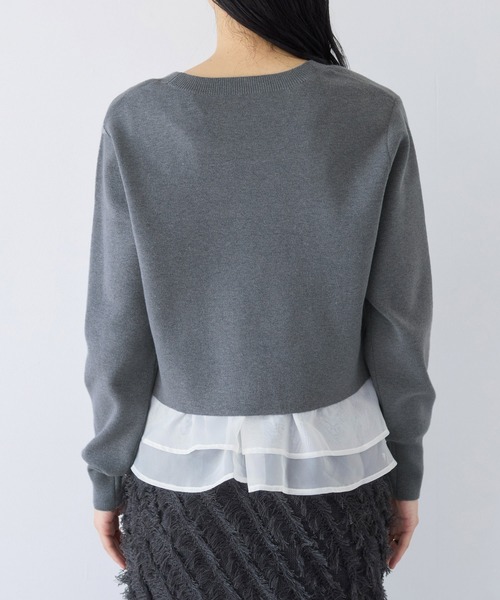 VIS（ビス） ニット セーター ペプラムオーガンジードッキングニット
