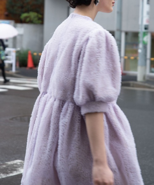 HONEY MI HONEY★パフスリーブチュニックワンピース★ラベンダー HONEY MI HONEY｜tulle puff sleeve tunic one-piece