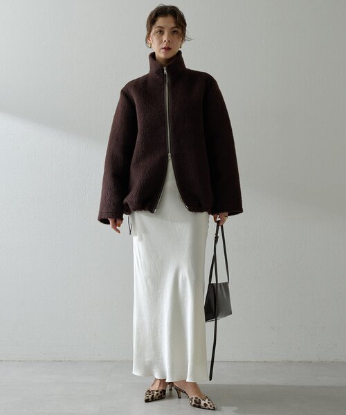 極美品★Drawer★ふわふわアルパカシャギーブルゾン★フーディ Whim Gazette（ウィム ガゼット） ブルゾン アウター アルパカシャギー