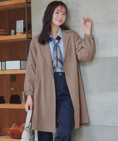 Tiaclasse トレンチコート コート バックプリーツパフスリーブコート