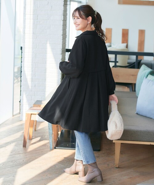 Tiaclasse トレンチコート コート バックプリーツパフスリーブコート