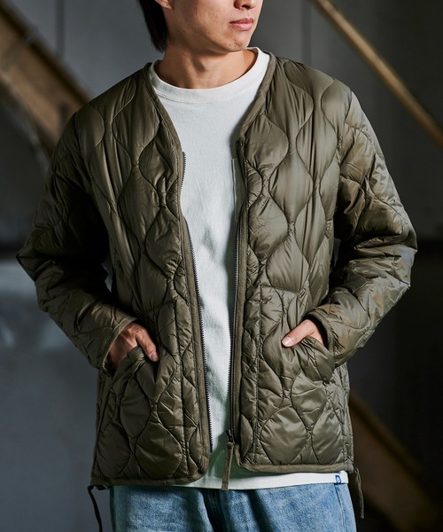 TAION（タイオン） ダウンジャケット ダウン ミリタリーVネックダブル