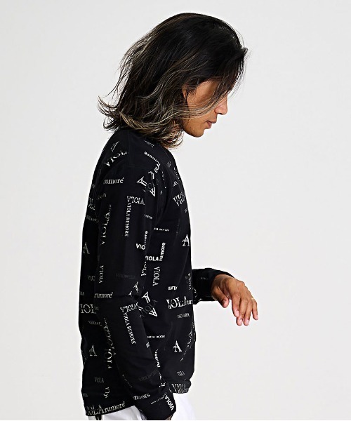 VIOLA tシャツ 「VIOLA rumore/ヴィオラ ルモーレ」総柄プリント入りV 