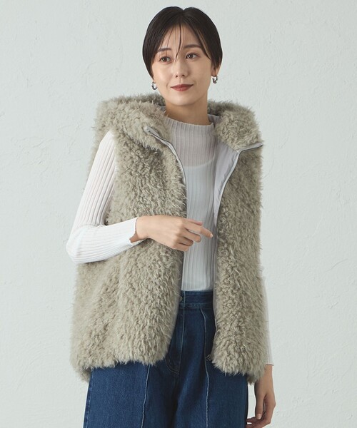 CAST:（キャスト コロン） ベスト ジレ ファーベスト レディース