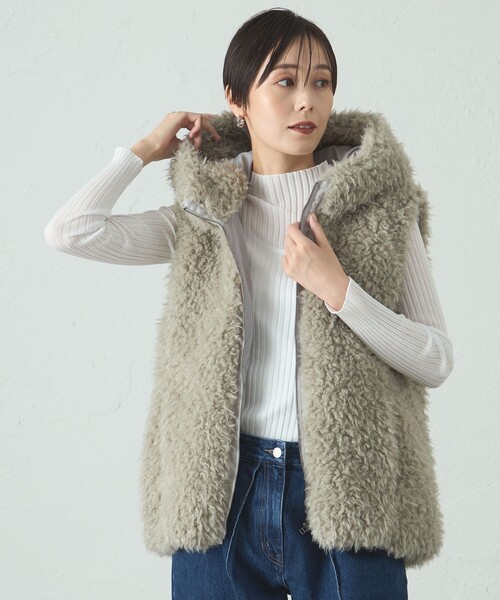 CAST:（キャスト コロン） ベスト ジレ ファーベスト レディース