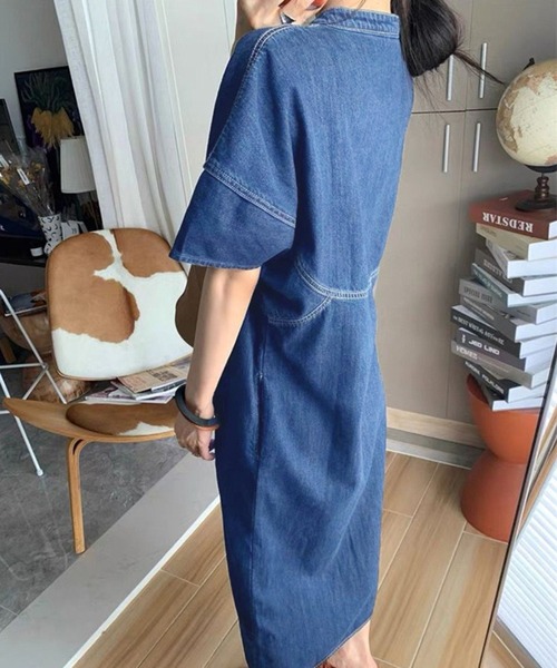 「Girly Doll」 半袖ワンピース F ブルー レディース_画像4