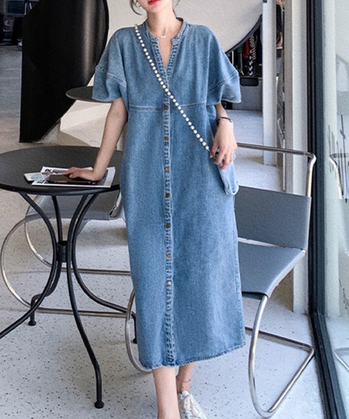 「Girly Doll」 半袖ワンピース F ブルー レディース_画像9