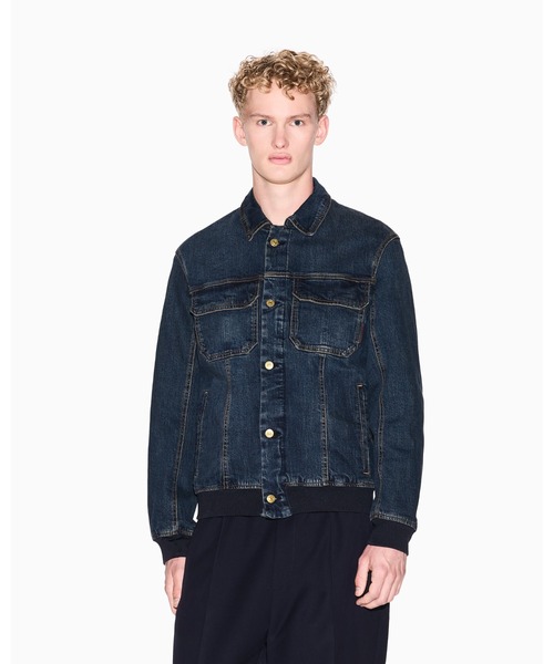 【ほぼ未使用】美色ブルー【アルマーニ ARMANI】デニム　ジャケット 46=M オンラインストア限定】 ARMANI EXCHANGE (アルマーニ エクスチェンジ