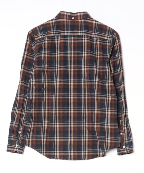 GYMPHLEX（ジムフレックス） チェック柄長袖ネルシャツ 16 ブラウン