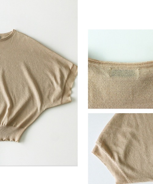 「Ehre style」 半袖ニット FREE ブルー レディース_画像3