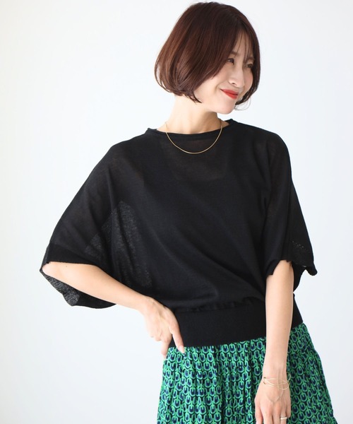 「Ehre style」 半袖ニット FREE ブルー レディース_画像9