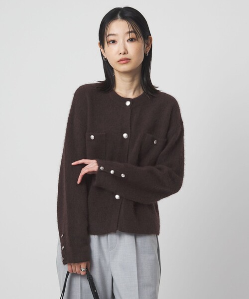 新品未使用green label relaxing ヘアリーニットカーディガン green label relaxing（グリーンレーベルリラクシング） カーディガン