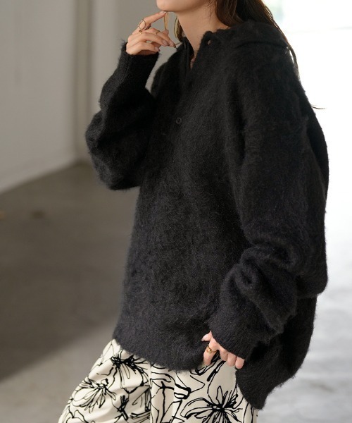 HUG.U（ハグユー） ニット セーター 「一目惚れ」 シャギーポロニット