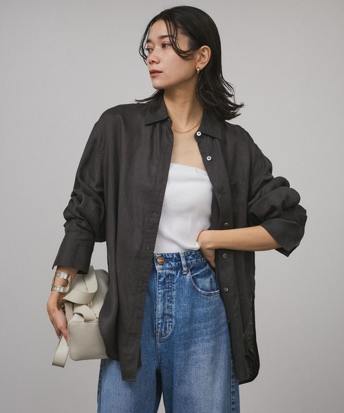 「SALON adam et rope'」 長袖シャツ FREE チャコールグレー レディース_画像6