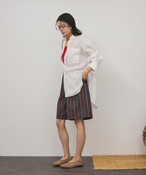 「SALON adam et rope'」 長袖シャツ FREE チャコールグレー レディース_画像7