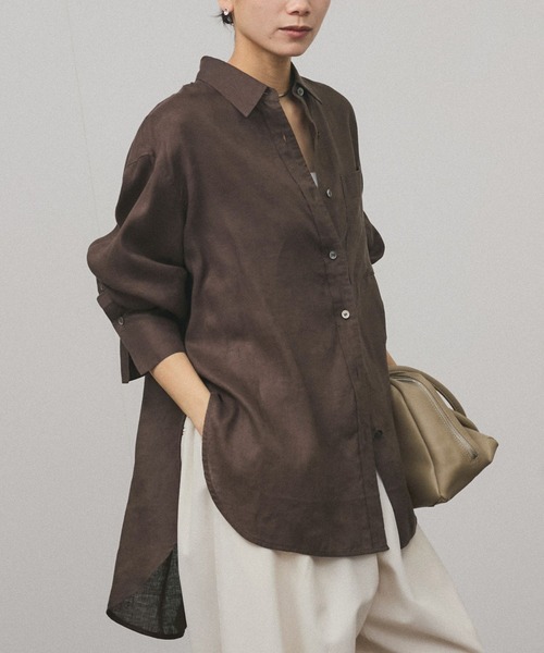 「SALON adam et rope'」 長袖シャツ FREE チャコールグレー レディース_画像9