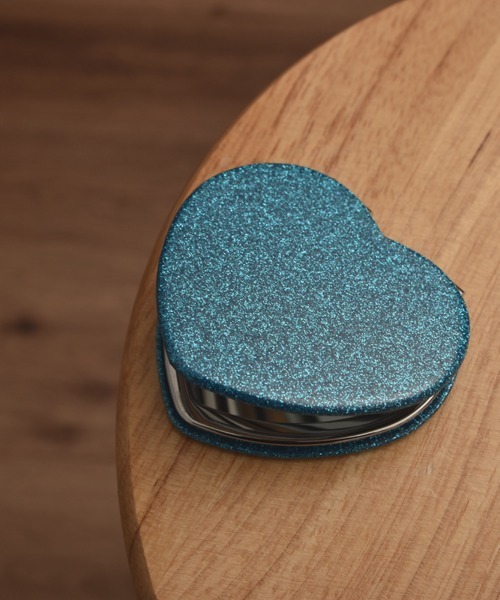 ハンドメードデザインのコンパクトミラー TONE SELECT GOODS コンパクトミラー 「float」ハート ラメ ミニ 鏡