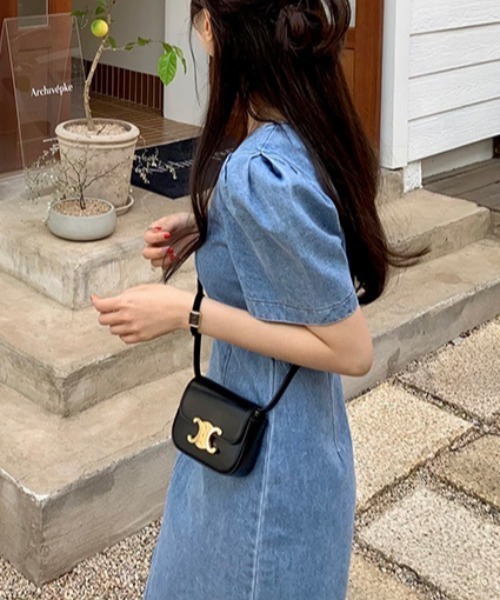 「FREE STYLISTS」 半袖ワンピース M ライトブルー レディース_画像8