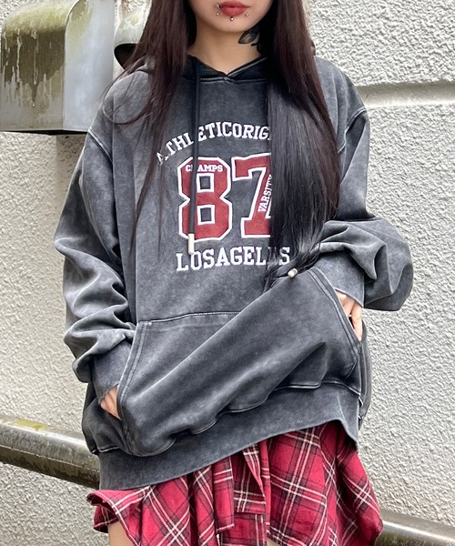 パーカー エイジドナンバリングビッグパーカー レディース メンズ