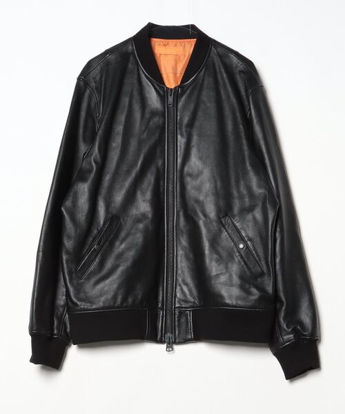 AVIREX 「AVIREX」 レザーブルゾン - ブラック メンズ : ZOZOTOWN