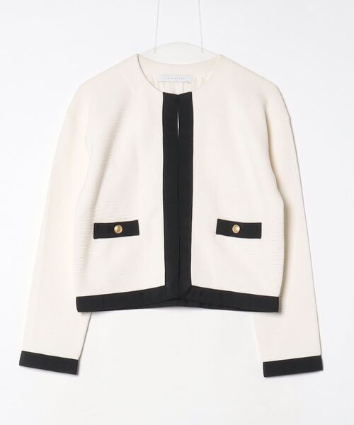 ESTNATION（エストネーション） ノーカラージャケット 38 オフホワイト