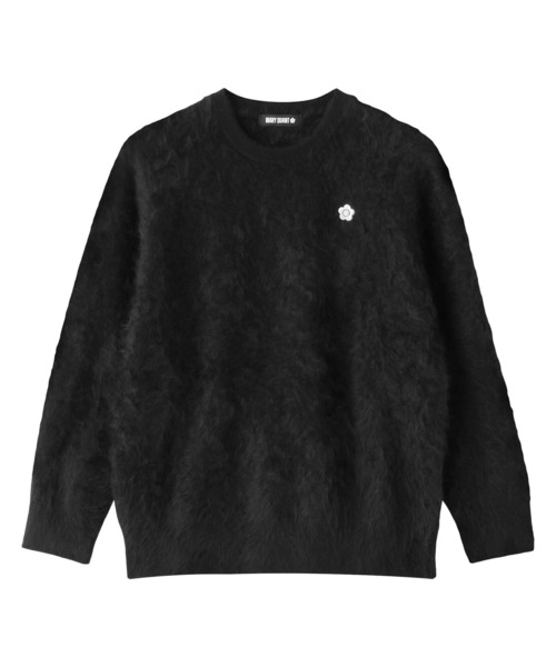 マリークワント MARY QUANT カーディガン シャギーニット M 黒 美品✨ MARY QUANT シャギーニット ブラック カーディガン デイジー