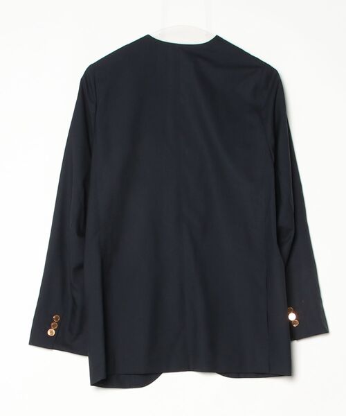 「Couture d'adam」 ノーカラージャケット 36 ネイビー レディース_画像2