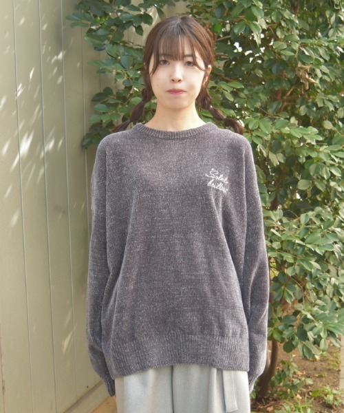 エンフォルド 19SS ニット チュニック 長袖 ウール 38 M グレー ポケット付ニットチュニック｜トップス レディース トレンド ニット