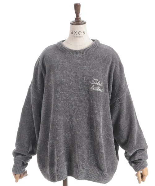 エンフォルド 19SS ニット チュニック 長袖 ウール 38 M グレー ポケット付ニットチュニック｜トップス レディース トレンド ニット