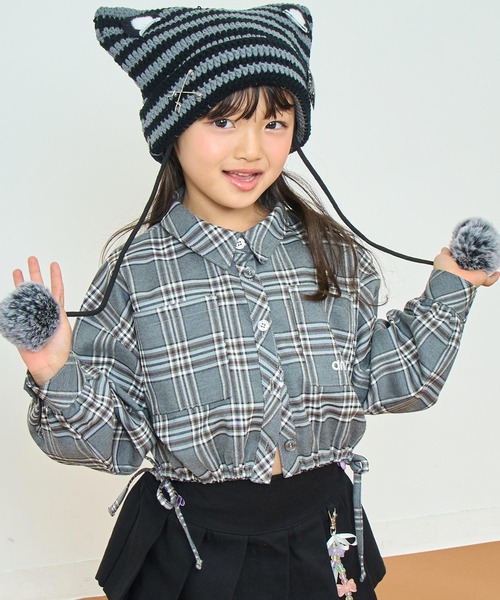 ANAP kids（アナップキッズ） ブラウス シャツ サイドシャーリング 
