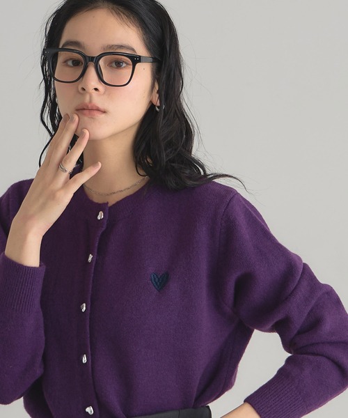 &. NOSTALGIA（ノスタルジア） カーディガン ハート刺繍カーディガン