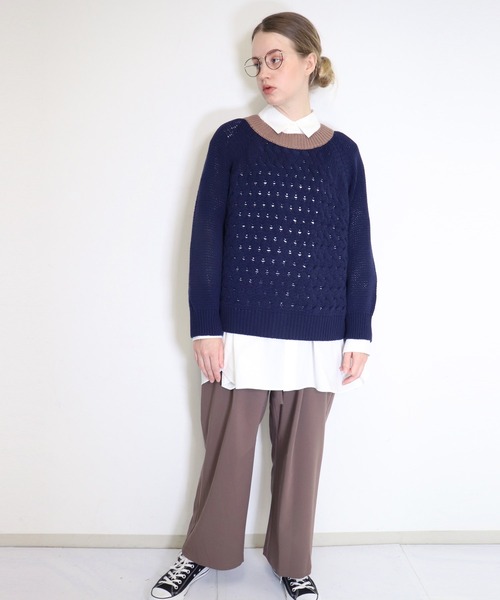 「haupia」 ニットカーディガン MEDIUM ブラック レディース_画像2