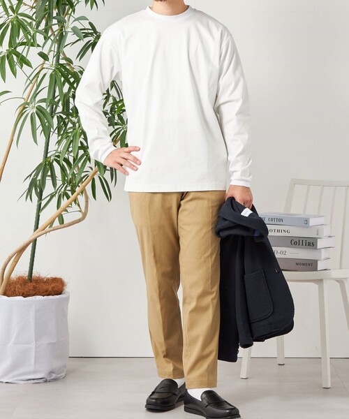 SHIPS any 「SHIPS any」 長袖Tシャツ LARGE ライトホワイト メンズ