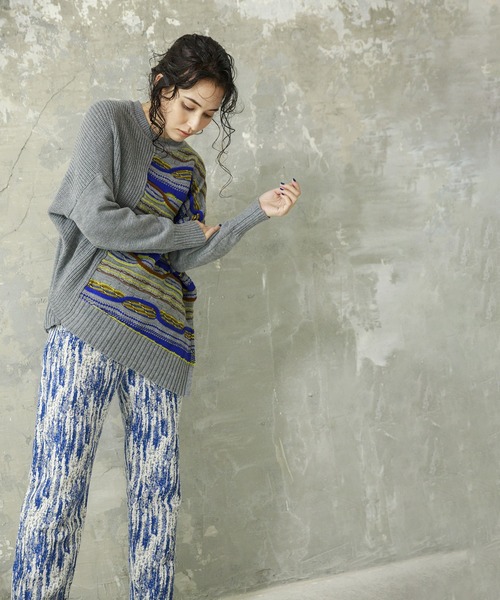 「OSMOSIS」 「loaf」長袖ニット ONE SIZE グレー レディース_画像4