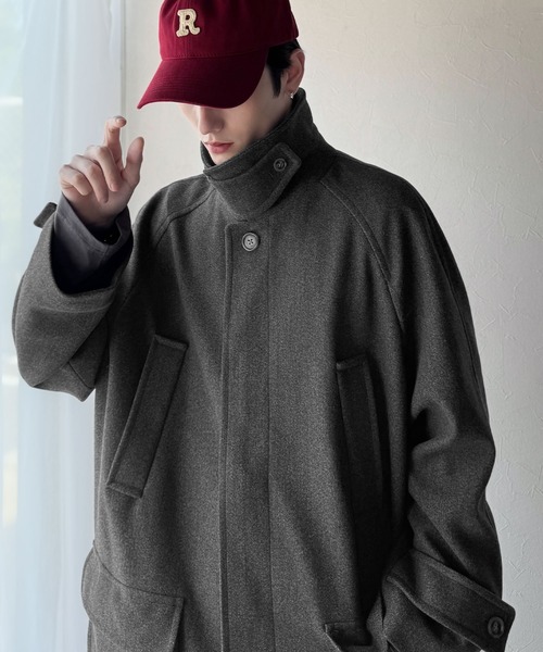 「Classical Origin」 ステンカラーコート X-LARGE ブラック メンズ_画像5