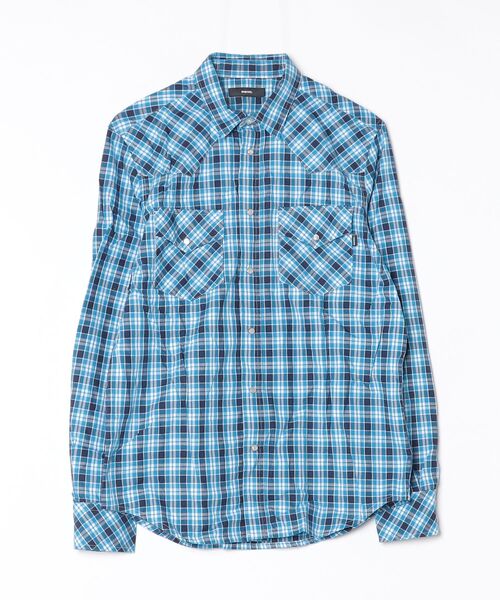 DIESEL（ディーゼル） 長袖シャツ MEDIUM ブルー メンズ : ZOZOTOWN