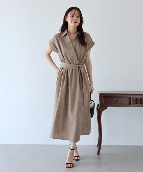 「BLUEEAST」 半袖ワンピース MEDIUM ネイビー レディース_画像6