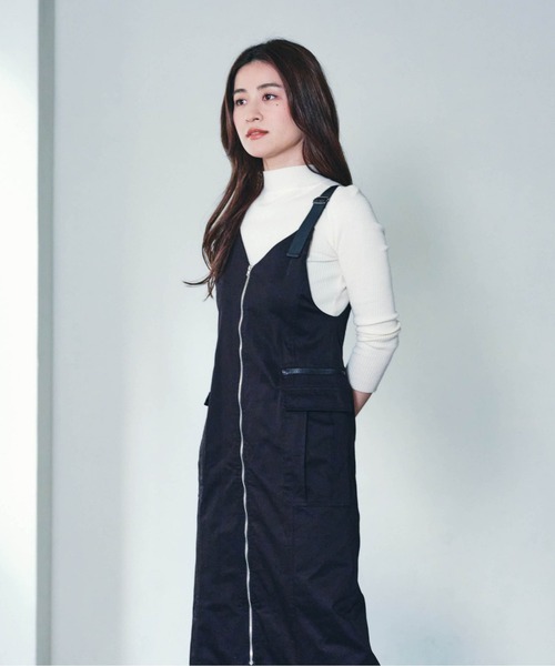 「ECRIRE」 サロペットスカート M カーキ レディース_画像2