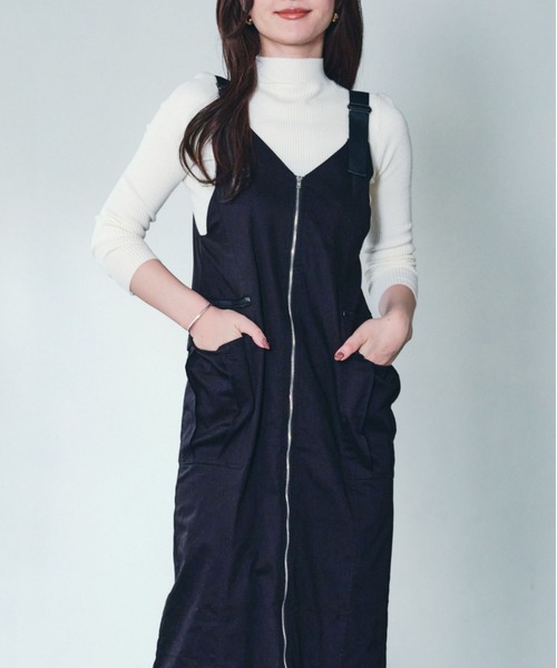 「ECRIRE」 サロペットスカート M カーキ レディース_画像3