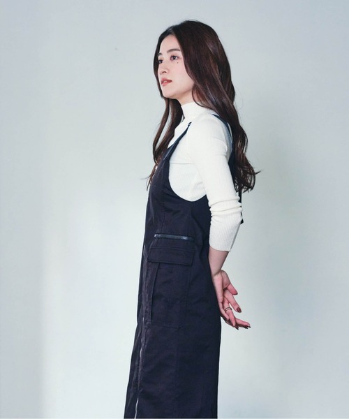 「ECRIRE」 サロペットスカート M カーキ レディース_画像4