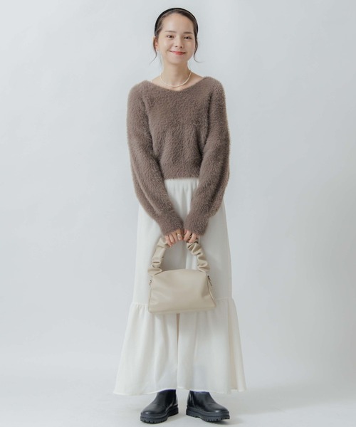 「flower」 長袖ニット FREE ブラウン レディース_画像2