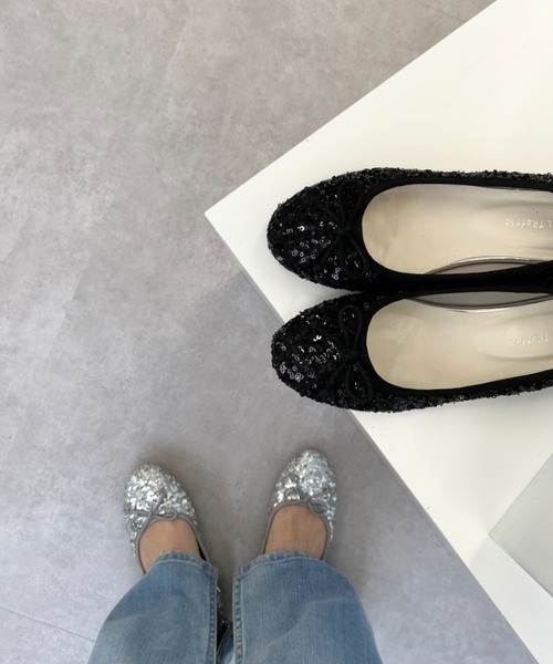 「ORiental TRaffic」 フラットパンプス 36 ブラック レディース_画像9