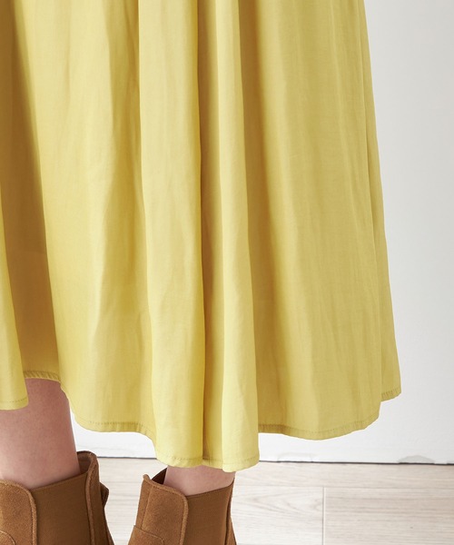 「Petit Honfleur」 フレアスカート L イエロー レディース_画像7