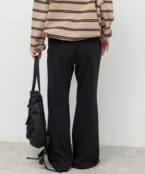 パンツ リブジャージーフレアパンツ レディース_10