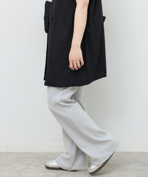 パンツ リブジャージーフレアパンツ レディース_15