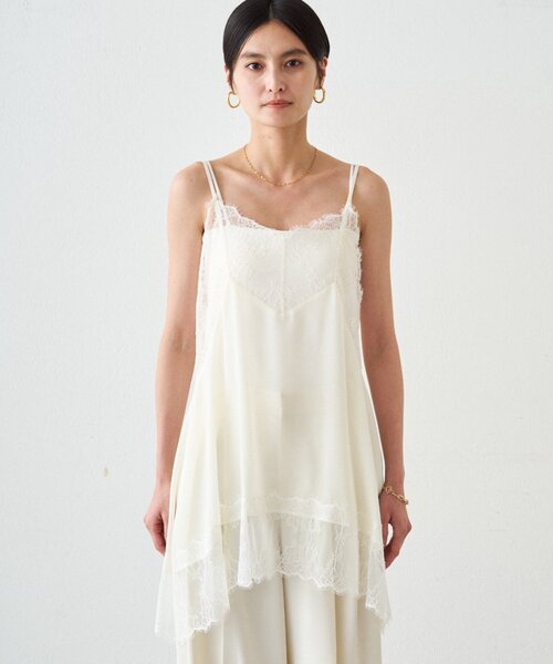 Loungedress（ラウンジドレス） キャミソール レースシフォンキャミ
