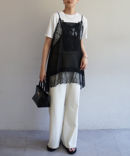 Loungedress（ラウンジドレス） キャミソール レースシフォンキャミ