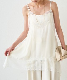 レースシフォンキャミ　　ラウンジドレス Loungedress（ラウンジドレス） キャミソール 「洗濯可」レース