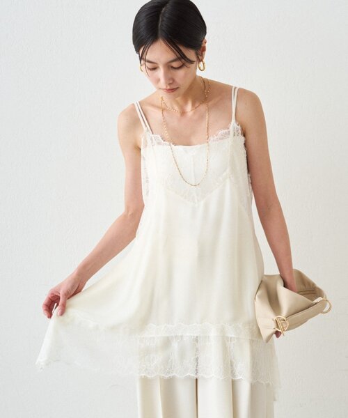 Loungedress（ラウンジドレス） キャミソール レースシフォンキャミ